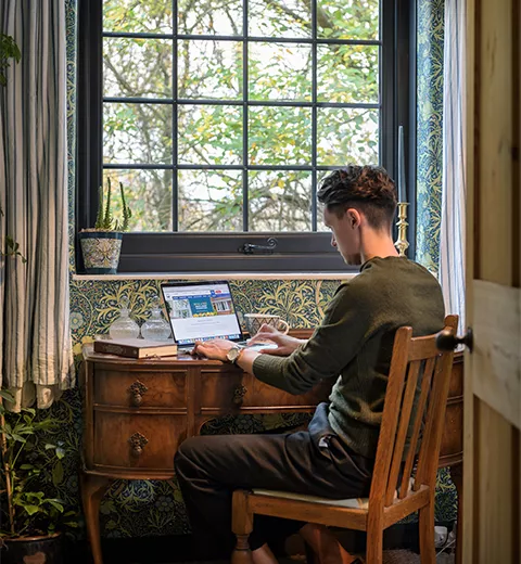 A man working on a laptop