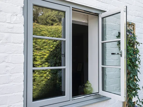 Light grey flush windows