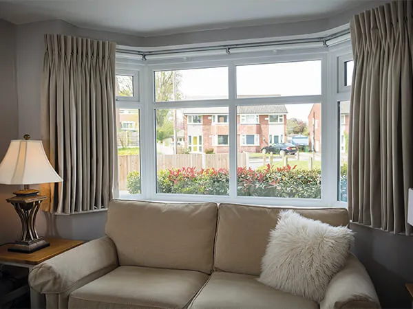 White windows in living room