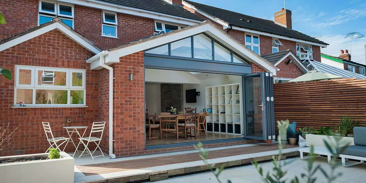 Grey Bi-Folding Doors on Extension