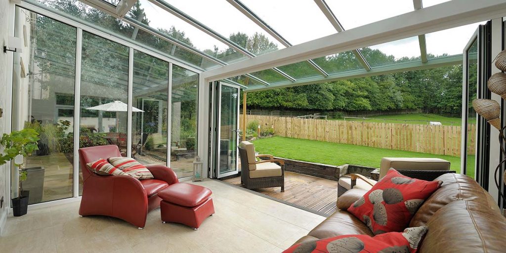 Glass Extension Internal Image With Garden View