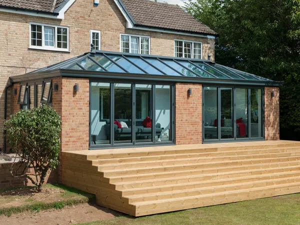 Grey Conservatory with Bi-Fold Doors